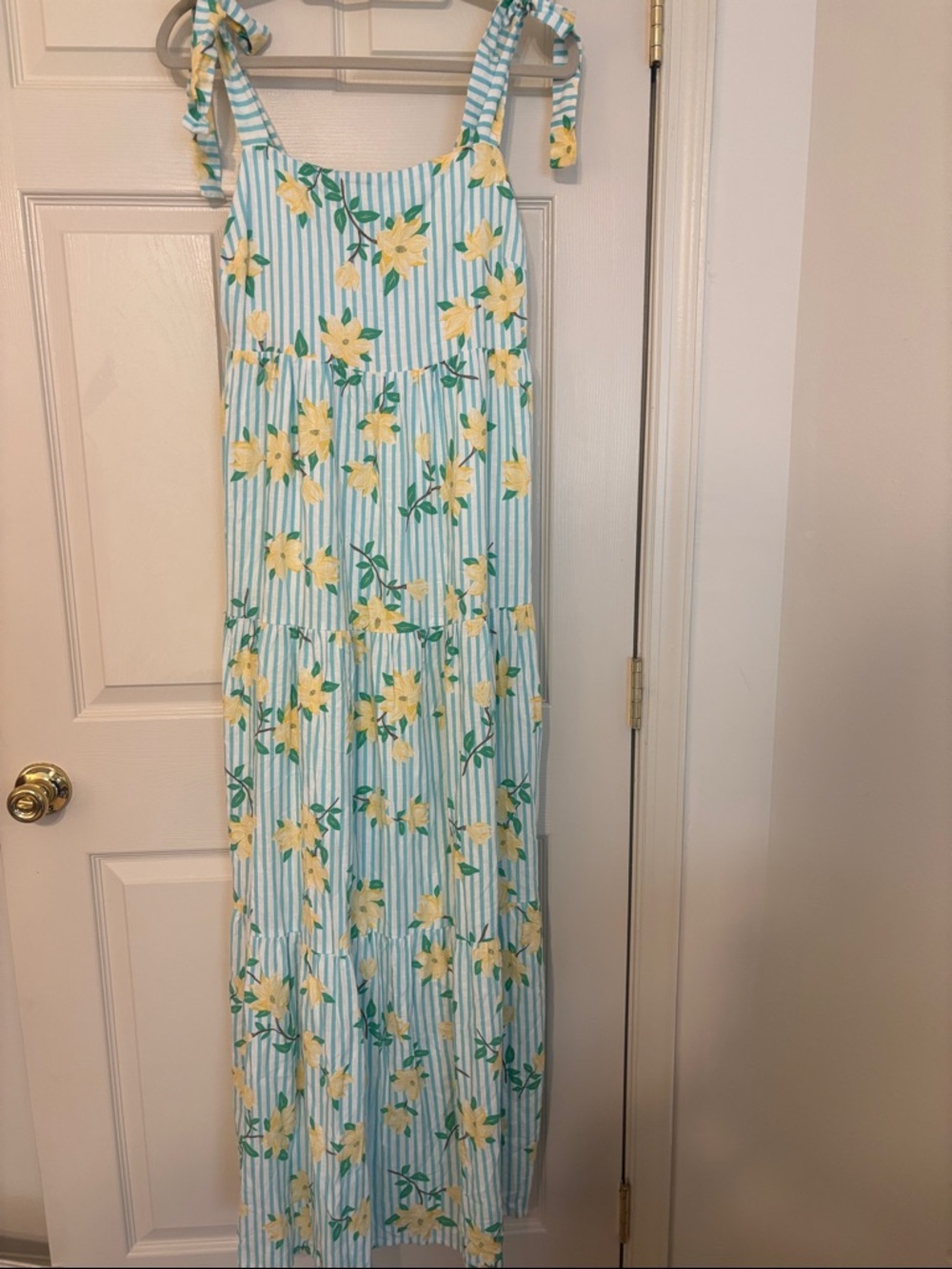 Draper James RSVP Summer Maxi Dress with Yellow Floral Print Large